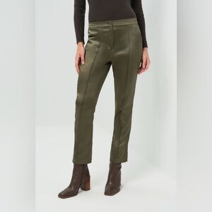 New Anatomie Arden Satin Straight Leg Pant in an olive green color L